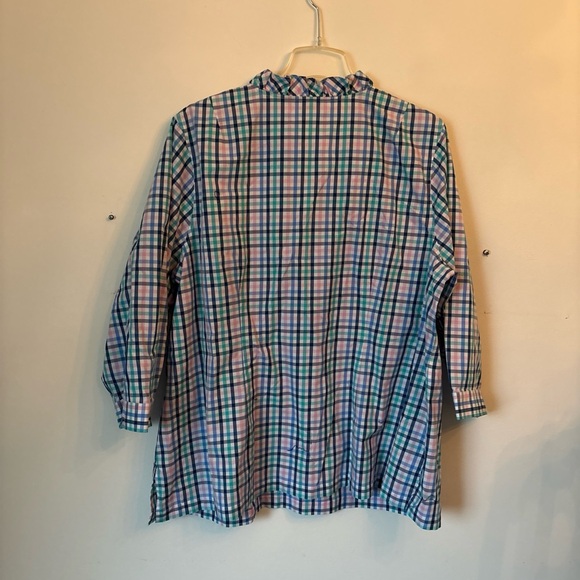 Talbots Multicolor Plaid Ruffle Top - Picture 3 of 3